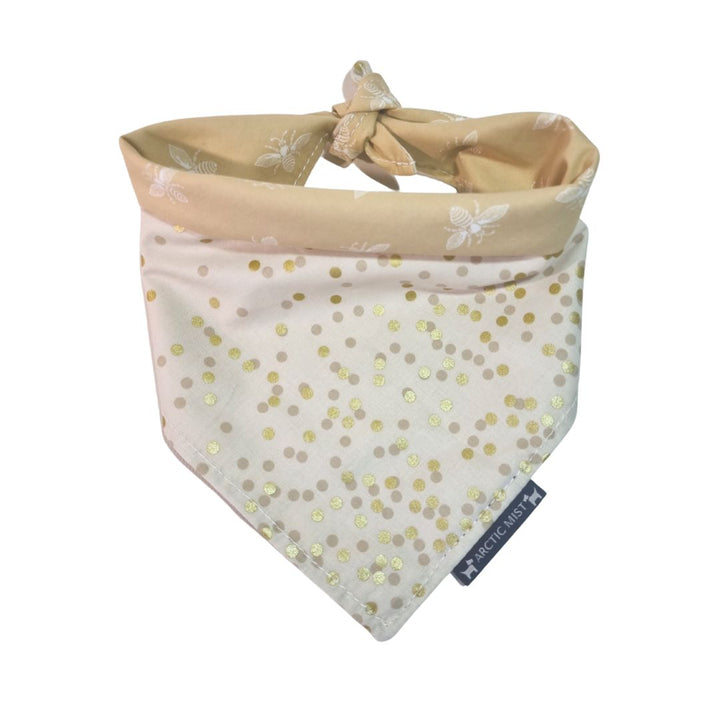 Tan Bees Reversible Tie Up Bandana